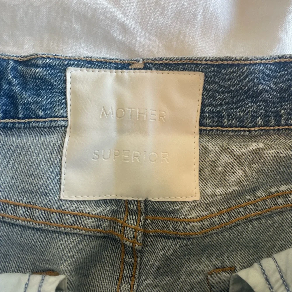 MOTHER Blue Distressed Denim Mini Skirt - Picture 4 of 5